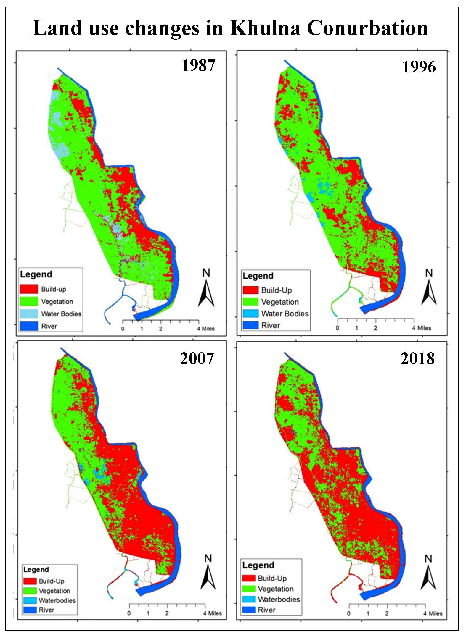 Assessing Land Use Change and Its Impact on Ecosystem Services in Khulna Conurbation