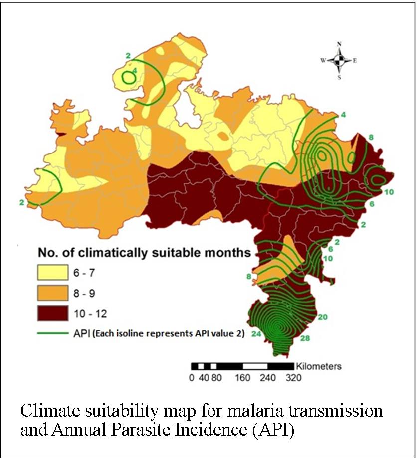 Geospatial Suitability Mapping of Climate-based Disease Transmission using Fuzzy Logic for Central India